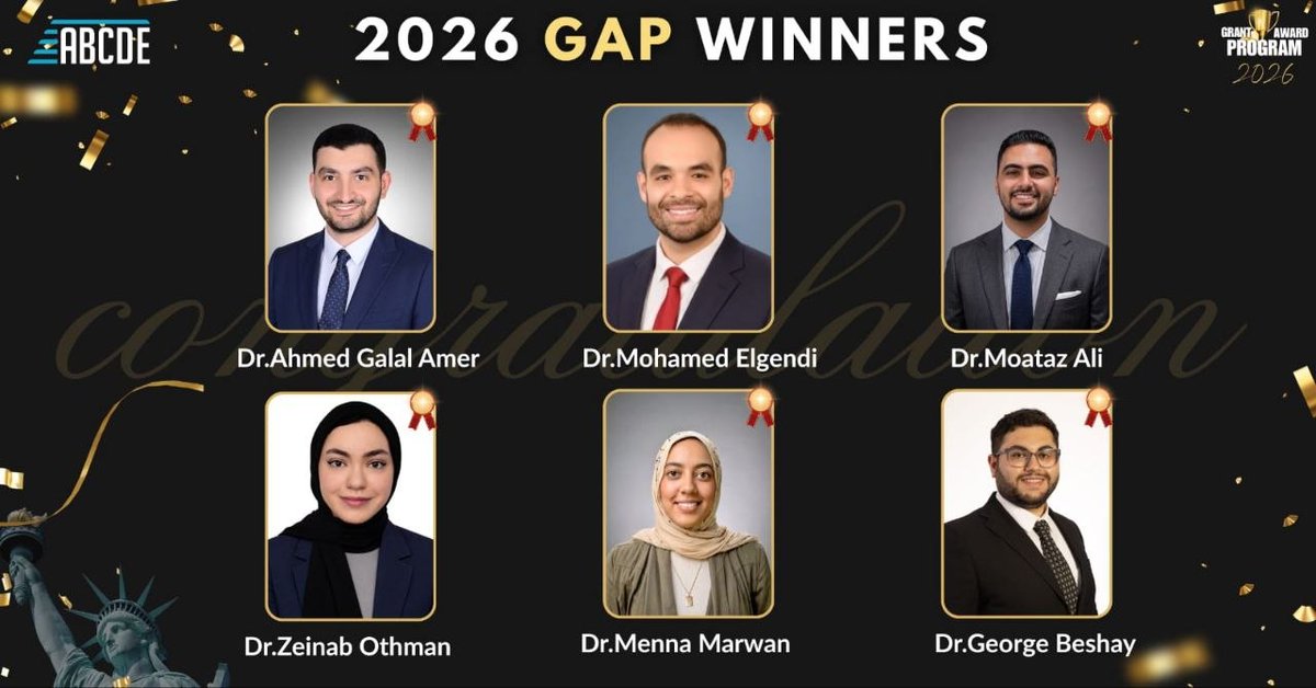 doctor4egypt's tweet photo. Hello Folks,
A very special announcement from ABCDE! 
The moment we’ve all been waiting for is finally here — our Grant Award Program winners have been selected! 
To everyone who made it this far: congratulations! Your hard work, dedication, and determination have truly paid off. You didn’t just apply for an opportunity — you showed up, challenged yourselves, and proved that you belong among the best. 
At ABCDE, we’re incredibly proud to welcome our winners to the Grant Award Program family. This achievement is only the beginning, and we’re excited to see everything you’ll accomplish throughout this journey. 
To our winners: celebrate this moment, you’ve earned it! 
And to everyone who took part in the journey — keep going. Every step, every attempt, and every challenge is part of becoming better.
Here’s to new opportunities, new experiences, and an unforgettable journey ahead. ❤️
Congratulations, ABCDE Grant Award Program Winners! 
#ABCDEgrant
#usmle
#match
#match2027
#supportthematch
#residency
#egyptiandoctors
#doctor
#fyp
#residencyjourney
#doctorsforegypt