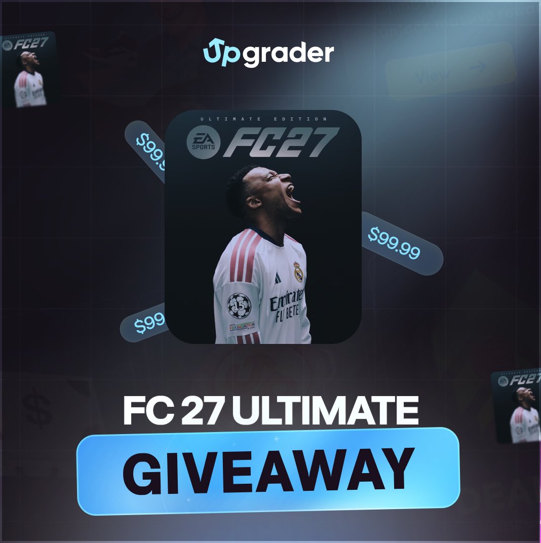 Upgradercom's tweet photo. FC 27 ULTIMATE EDITION GIVEAWAY!

To enter:
✅Follow @Upgradercom 
✅RT &amp; Tag 1 Friend

Giveaway ends in just 36 hours - when the game releases. https://t.co/RzJfDwE2z4