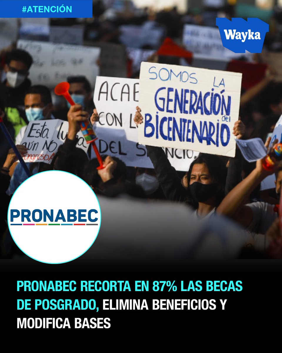 WaykaPeru's tweet photo. #Atención | Pronabec redujo de 150 a 20 las vacantes de la Beca Generación del Bicentenario para maestrías y doctorados en el extranjero. La caída es de 86,7% respecto a la convocatoria 2024, mientras que el presupuesto asignado pasó de S/5,9 millones a S/4,6 millones, una reducción de 22%. Las nuevas bases, aprobadas el 14 de septiembre, también modifican los criterios de selección y eliminan beneficios que antes cubría la beca.

Entre los cambios, desaparecen los 5 puntos adicionales que podían recibir las víctimas de la violencia ocurrida entre 1980 y 2000 y también dejan de puntuar como criterios independientes la obtención del título mediante tesis y el tiempo de servicio general fuera del sector público. Asimismo, ya no se cubren beneficios como el transporte interprovincial desde la localidad de origen, útiles, materiales de estudio y vestimenta. En su lugar, se incorpora como condición priorizable ser Agente Comunitario de Salud.

De acuerdo con Infobae, las nuevas bases incorporan filtros que no existían en la convocatoria anterior en donde los postulantes pueden obtener hasta 10 puntos por una carta de su empleador público que se comprometa a contratarlos al regresar al país, o 5 puntos si proviene del sector privado; este documento también se convierte en el primer criterio de desempate, por encima del rendimiento académico. A su vez, cambia el perfil profesional exigido pues para maestría se consideran docencia o diplomados de especialización, mientras que para doctorado se exige producción académica.

La convocatoria se publica después de que el Minedu anunciara en abril que no habría un nuevo concurso en 2026 por falta de presupuesto. Además del recorte de vacantes, las bases establecen que no se reconocerán gastos ni periodos de estudios anteriores al inicio de la cobertura y extienden el Compromiso de Servicio al Perú: pasa de un año después del posgrado a un periodo equivalente a la duración de la beca, con un máximo de tres años.
