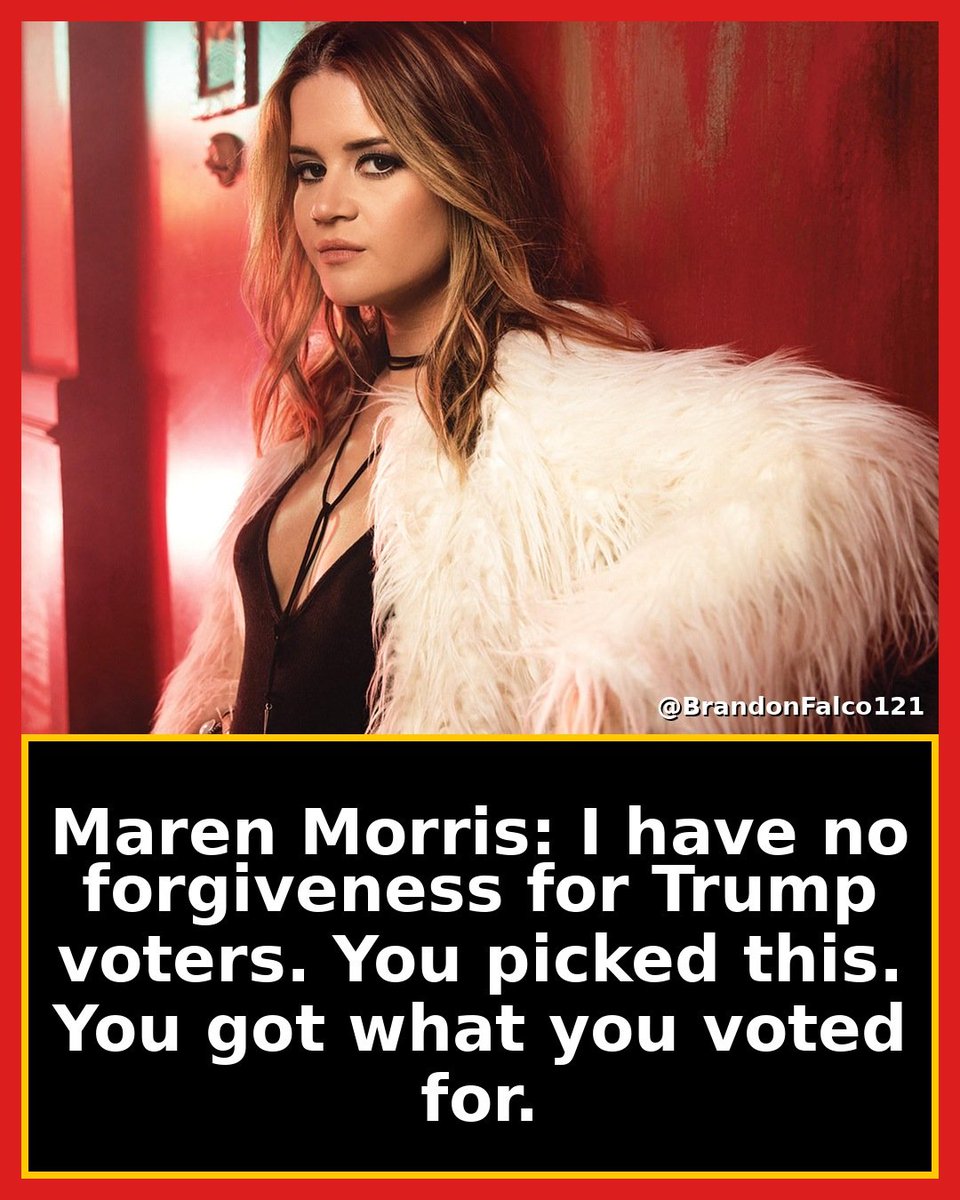BrandonFalco121's tweet photo. Woke Karen Maren Morris does not like Trump voters and will never forgive them.  Are you a Maren Morris fan? https://t.co/cDVutGVGFB