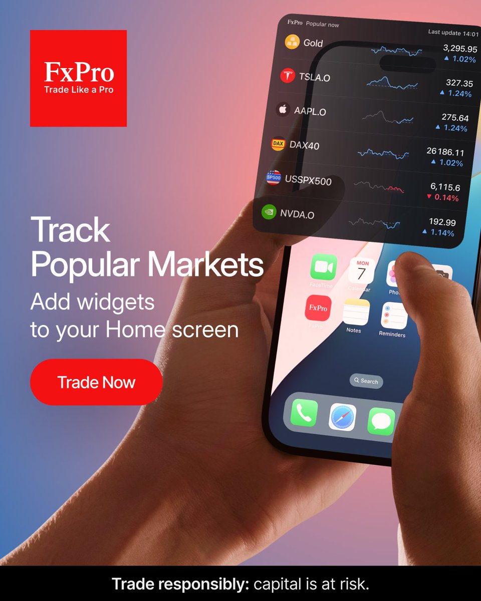 FxProGlobal's tweet photo. Stop watching charts. Set FxPro price alerts and get notified instantly.