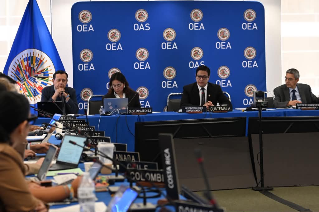 julioflores_r's tweet photo. Por primera vez, Guatemala presidió la reunión del Comité de Expertos del Mecanismo de Seguimiento a la Implementación de la Convención Interamericana contra la Corrupción (@MESICIC).

Con la participación inicial del secretario general de la @OEA_oficial, Albert Ramdin, y junto a expertas y expertos anticorrupción de la región, desarrollamos jornadas de trabajo para intercambiar experiencias y buenas prácticas orientadas a fortalecer la transparencia, la rendición de cuentas y el combate de la corrupción. Además, profundizamos en los desafíos que plantea la relación entre la corrupción y los delitos cibernéticos.