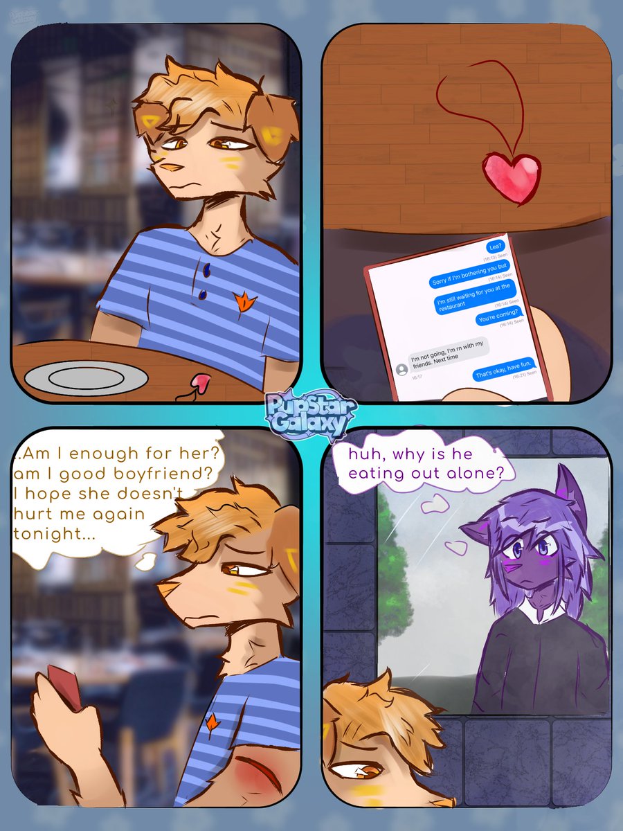 Pupstar_Galaxy's tweet photo. Abusive Relationship (1/5) 
#furrycomic https://t.co/rHnpPnnBBE