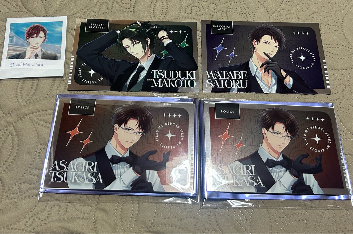chibizo_kun's tweet photo. 【交換希望】スタマイ  アニバ 10th メタリックイラストカード Hands in Black
譲→誠 渡部 朝霧
求→服部 関
郵送での交換希望 
お気軽にお声がけください。 https://t.co/o2IKCxEK7w