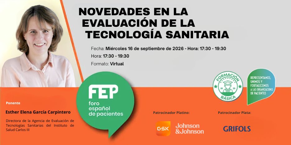 fep_pacientes's tweet photo. 📢 Formación FEP | Evaluación de Tecnologías Sanitarias

En 10 minutos comenzamos.

👉🔴 Conéctate aquí, estamos en DIRECTO: https://t.co/Mng8d1dkCY

#FormaciónFEP #EvaluaciónDeTecnologíasSanitarias #ETS #ParticipaciónDePacientes #OrganizacionesDePacientes #Salud #Formación https://t.co/y1tVBcaGP9