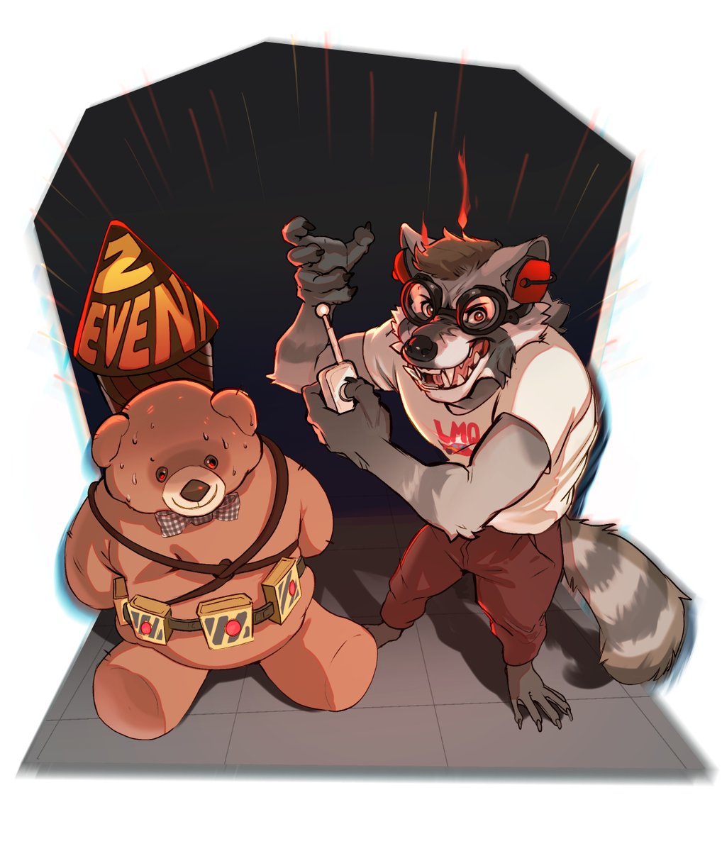 StanRenart's tweet photo. Bonjour @SylvainLyve !

Dans le cadre du dernier ZEVENT, tous les 1 k€, on devait transformer un streamer de l'event en Furry 🧙‍♂️

Te voici donc en Raccoon passionné de mécanique et d'explosions ! 🦝🧨

Merci de nous faire autant rire, et on espère que le nounours va bien !🤣🧸💜 https://t.co/HdsAmOJDIA