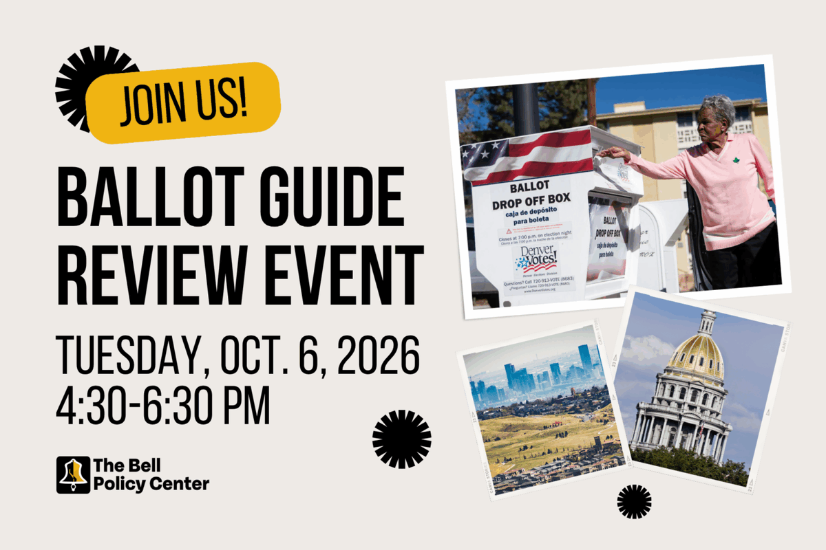 BellPolicy's tweet photo. Come on out and hear about the statewide questions on the November ballot! We'll provide facts, analysis, and some snacks! RSVP to save your spot! #copolitics https://t.co/0LO4DZPkJY https://t.co/DKqEl0PNSN
