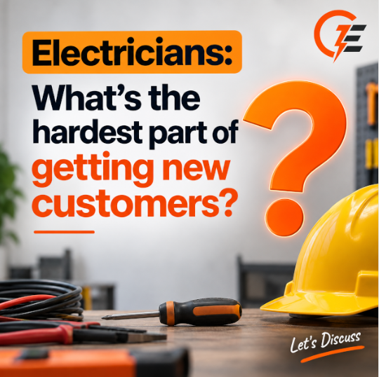 growelectrician's tweet photo. Electricians: What’s the hardest part of getting new customers?
For electricians and electrical contractors, I’m curious:What’s the biggest challenge when it comes to getting new customers?Getting found on Google
Getting enough calls https://t.co/jscBU1KjeD