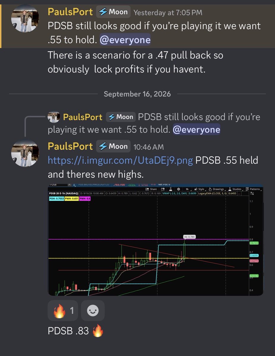 PPortfolioooo's tweet photo. $PDSB to new highs 🎯 https://t.co/WIsU9LA7Hg