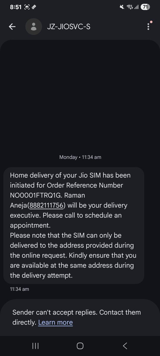 Radha96382901's tweet photo. @JioCare @reliancejio Order NO0001FTRQ1G (₹299) NOT delivered, yet you spam agents instead of canceling! I REFUSE delivery. Stop holding my money hostage with bot script tricks. I have filed NCH complaint &amp; FamPay dispute. Refund my ₹299 IMMEDIATELY! #ConsumerFraud https://t.co/c6cv0OV6hs