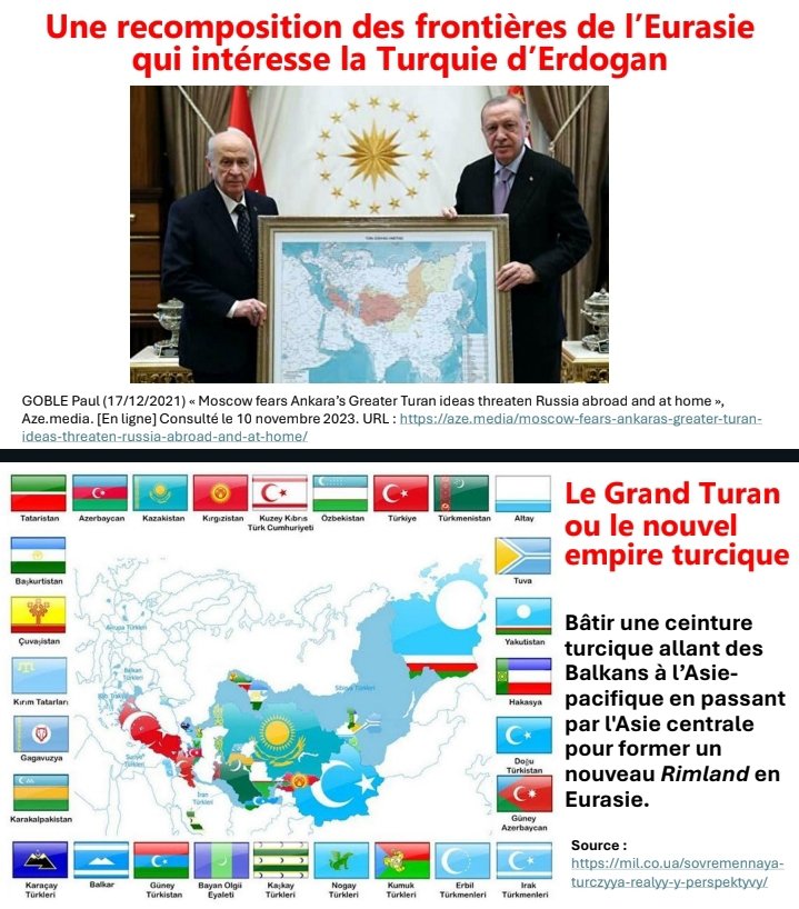 Nicolas_Tacchi's tweet photo. LE « GRAND TURAN » OU LA RECOMPOSITION DE L'EURASIE

Le projet des néoconservateurs américains visant à démanteler la 🇷🇺 et la 🇨🇳 intéressait également la Turquie d’Erdoğan et les mouvements panturquistes.
Leur ambition : bâtir  un vaste ensemble reliant les peuples turciques. https://t.co/GPSY6BogIQ