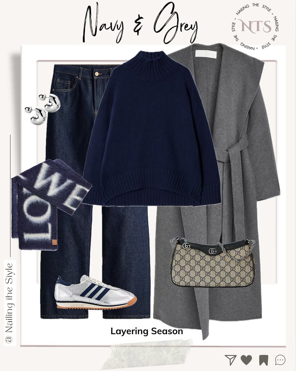 VivanBlackhah's tweet photo. Navy &amp; grey: timeless tones. What’s your favourite look? Share your thoughts in the comments and pass these styling tips on to friends. Available items and alternatives are linked in the November Highlight and LTK link in bio. https://t.co/BS8sDvOSH0