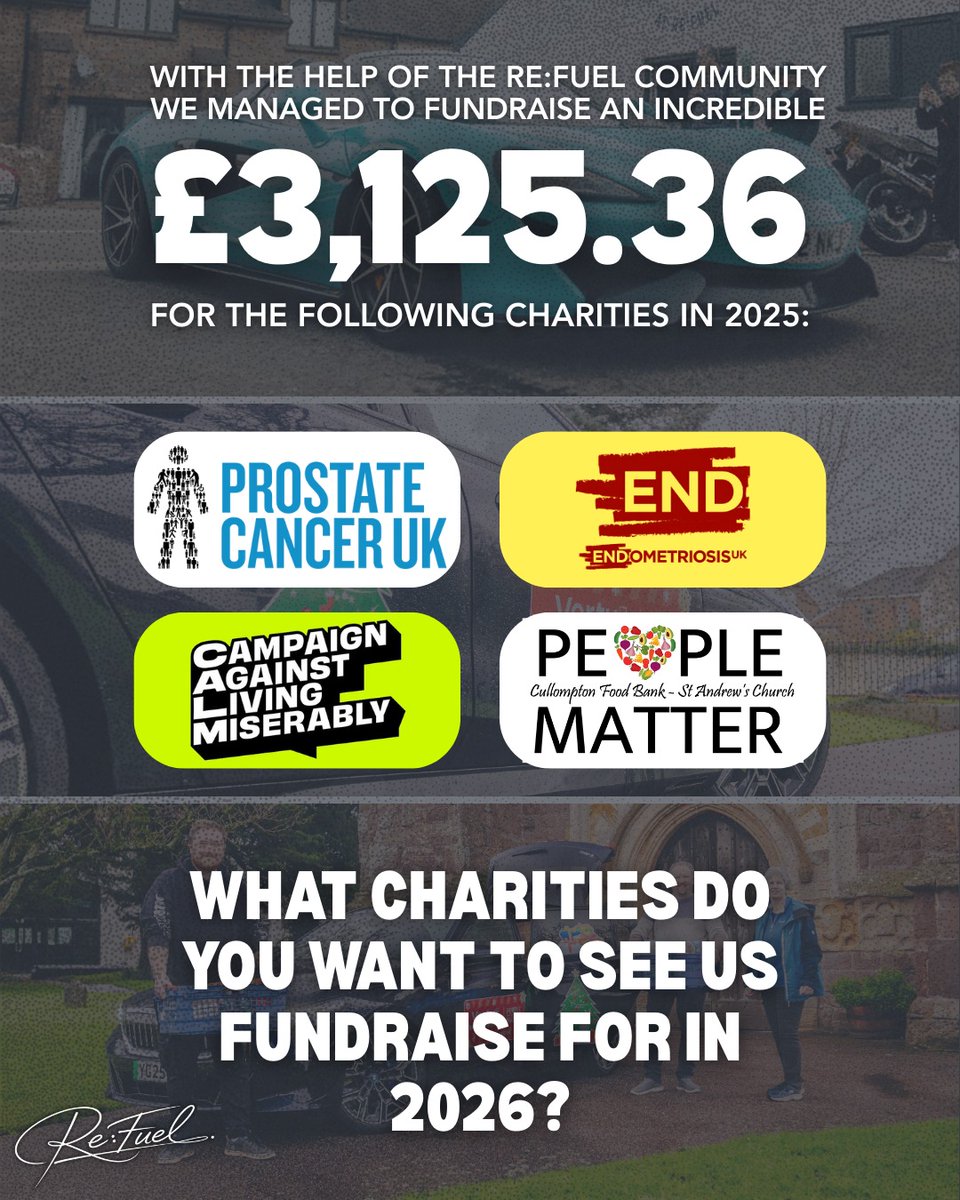 mooregerald2146's tweet photo. What a year. What a community. With support from Devon car clubs and the Re:Fuel Community, we raised £3, 125. 36 for charity in 2025. Who should we fundraise for in 2026? Share your suggestions below. https://t.co/ftNBIgirFH