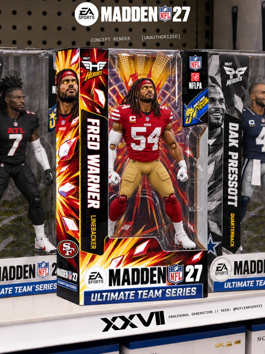MUTLeaksXXVII's tweet photo. MUT 27 Upcoming Collector's Series: MUT Heroes🦸‍♂️

Fred Warner LTD
Xavier Mckinney LTD

Cameron Heyward Champion
Bijan Robinson Champion
Dak Prescott Champion
Justin Madubuike Champion
Dion Dawkins Champion
Jared Verse Champion https://t.co/fWbyPgqNcU
