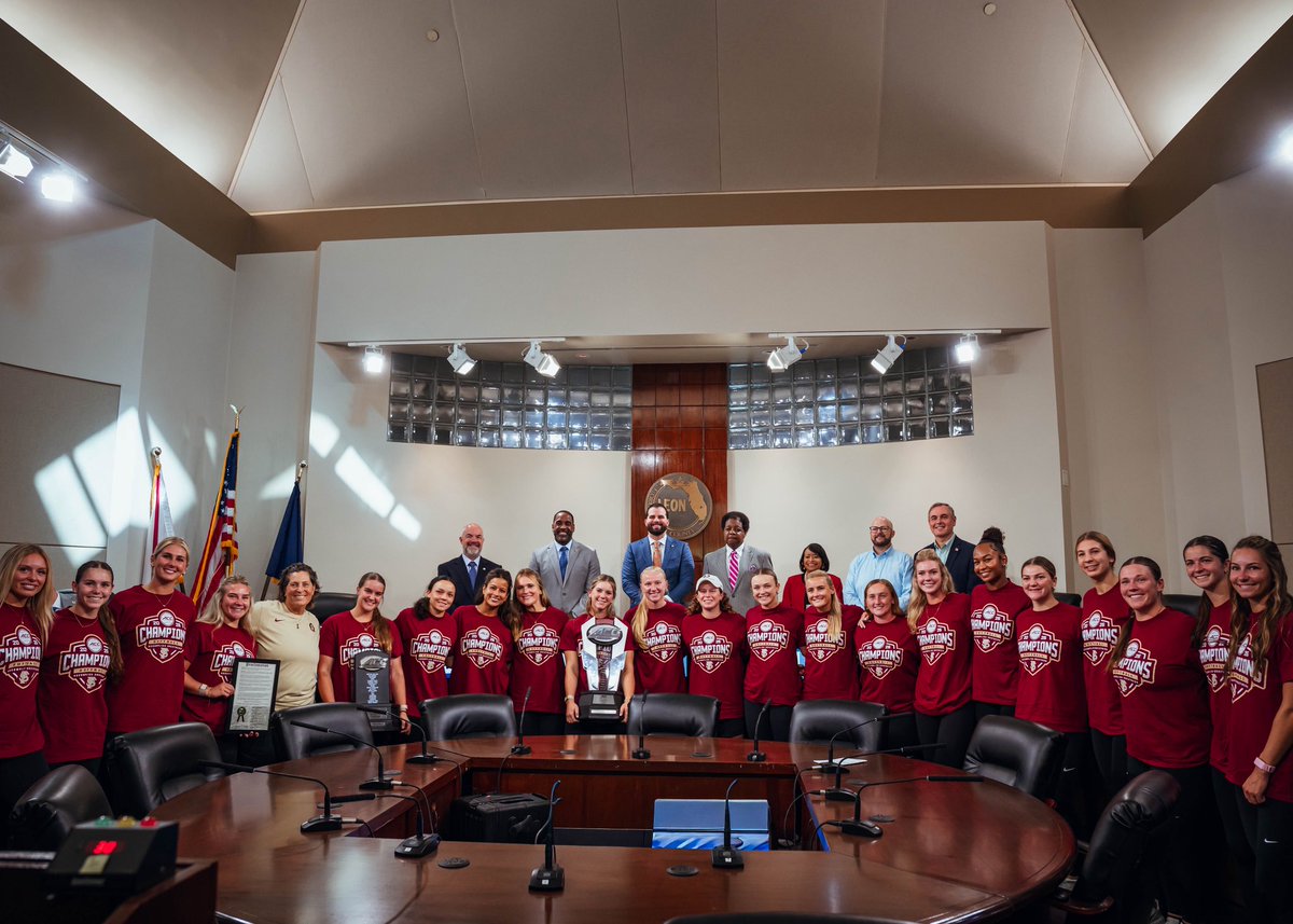 FSU_Softball's tweet photo. Honored to be recognized by the Leon County Board of Commissioners for bringing home the 2026 ACC Championship 🏆

Proud to represent Tallahassee 🍢 https://t.co/0q6feI3N5P