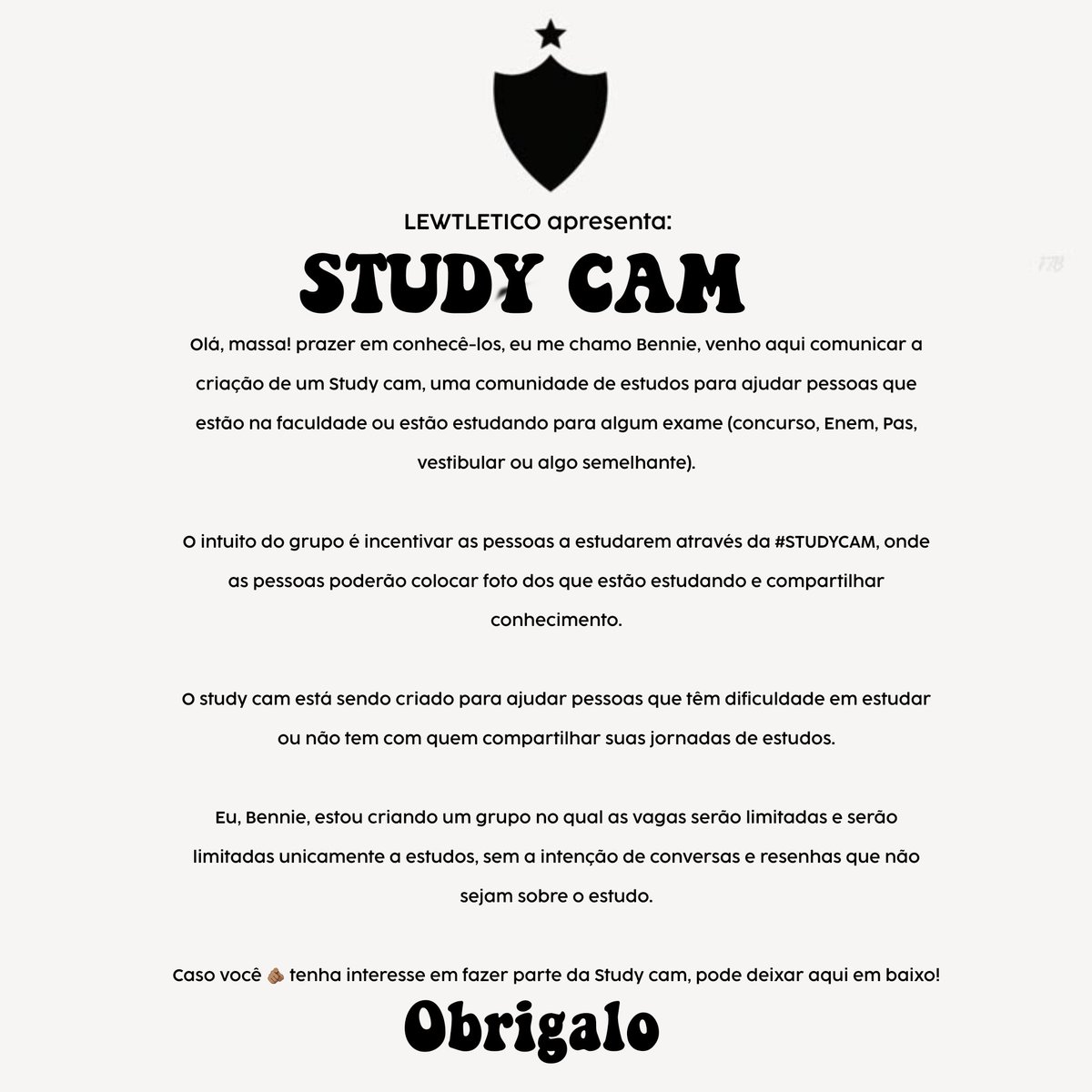 LEWLETICO's tweet photo. ei, vem ser #studycam ? https://t.co/UvMTxyHBGp