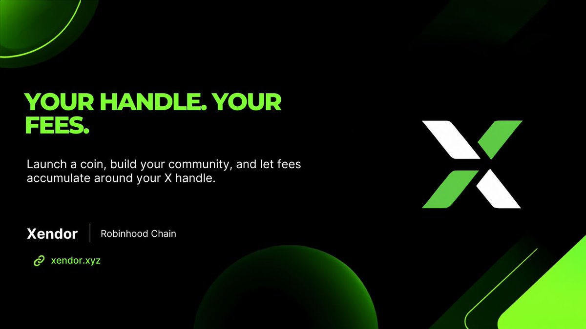 XendorXYZ's tweet photo. Your X handle is now your asset. Accumulate fees and grow your community. https://t.co/iFIeFtkGMt