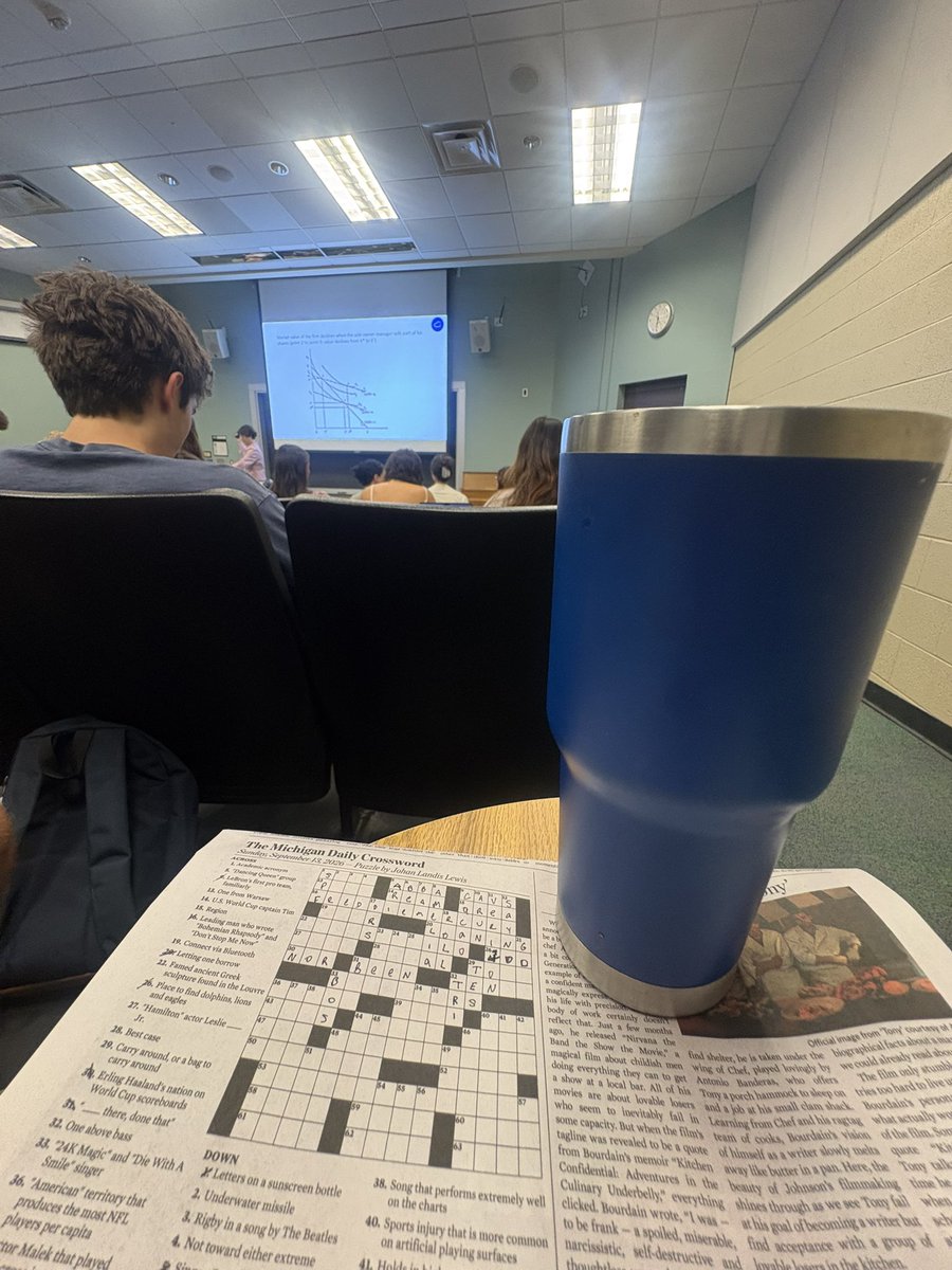 MrJacksonDaniel's tweet photo. Cup of coffee and newspaper crossword to pass time in class #expand? https://t.co/r4kvOC43sl