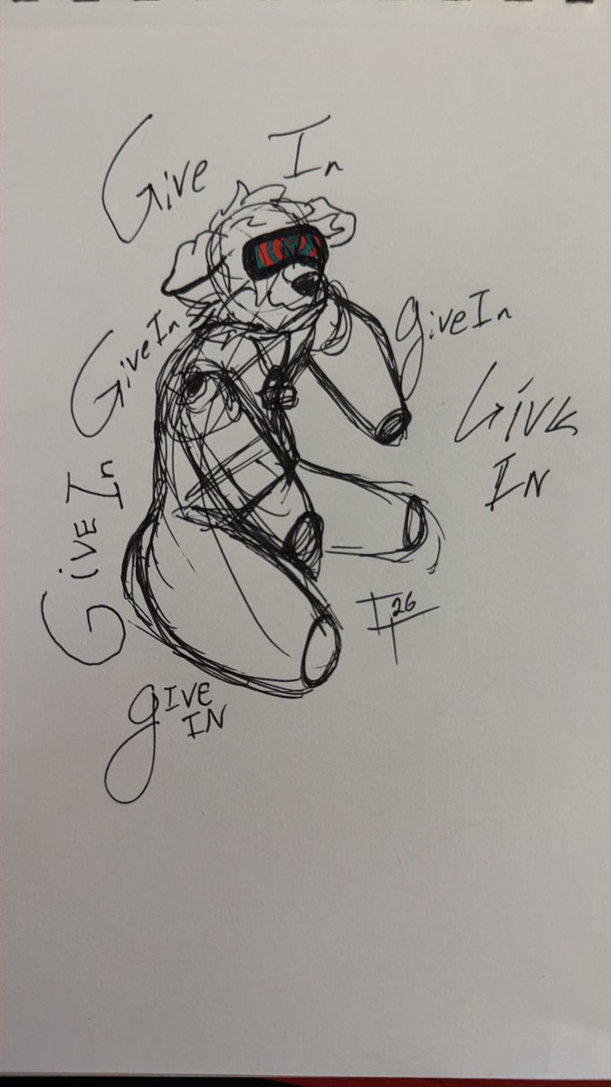 tanksden's tweet photo. We love shitty pen sketches of Cobalt the dog in his happy place https://t.co/kkprp6Kz0d