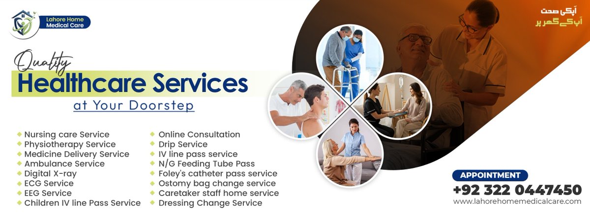 Muhamma93029352's tweet photo. Get professional healthcare services in the comfort of your home with *Lahore Home Medical Care* .

* Services: Nursing care, physiotherapy, medicine delivery, ambulance service, diagnostics (X-ray, ECG, EEG), online consultation, and specialized nursing procedures.
* Bookings: Call  +92 322 0447450 or visit https://t.co/8Ng6JEvuQL

#LahoreHomeMedicalCare #HomeHealthcare #HealthcareAtYourDoorstep #MedicalServicesLahore #PhysiotherapyAtHome