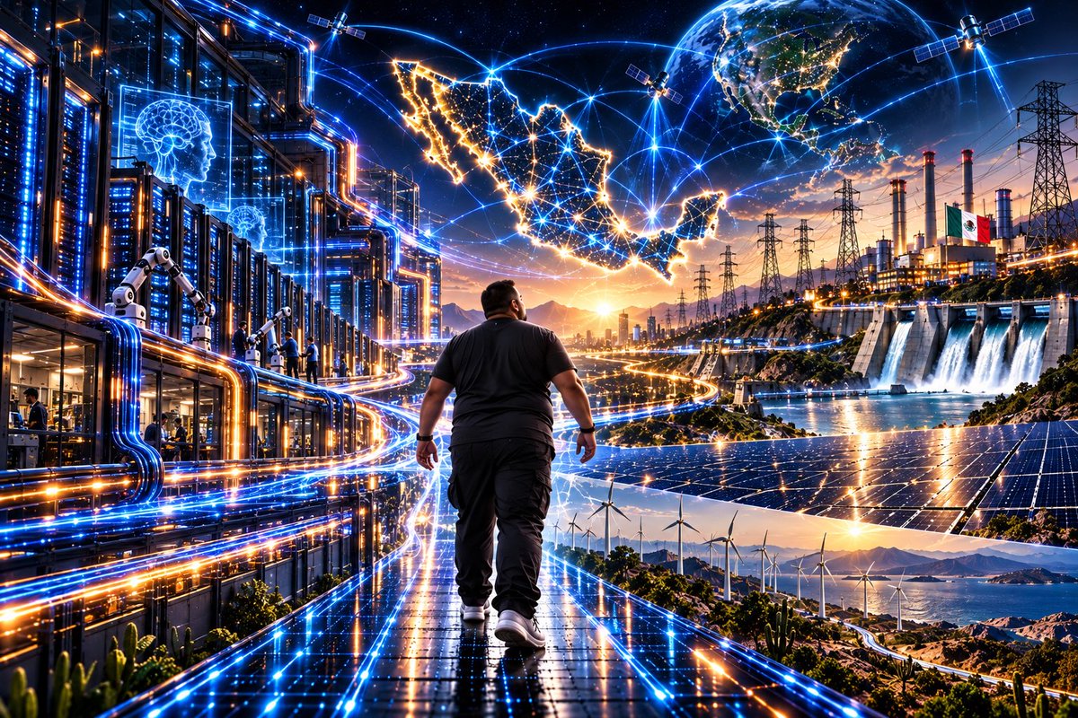 _JRLB_'s tweet photo. La inteligencia artificial devora electricidad. 

Cada respuesta de un chatbot sale de un centro de datos que consume energía como una ciudad.

A México ya vienen 82,500 mdd en centros de datos (2026-2031). El problema es que en el Bajío la red eléctrica ya anda al límite y la nube compite con las fábricas por los mismos kilowatts.

Por fortuna está la 4T y la comisión federal de electricidad construye como no se veía en décadas: 

Cerca de 29 mil MW nuevos hacia 2030, 

Cinco centrales entrando en operación este mismo año, 

La planta solar más grande de América en Puerto Peñasco 

Y 651 mil millones de pesos de inversión.

Sin kilowatts no hay inteligencia artificial. Y sin una @CFEmx fuerte, no hay kilowatts. La energía es la otra mitad de esta historia.

🇲🇽💡🔋🔌⚡️🤖🚀🌎🌍🌏😎.