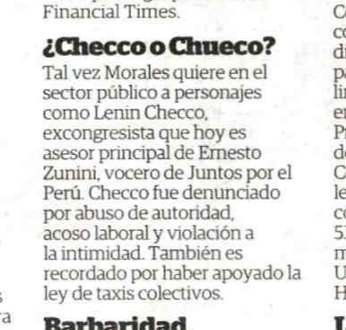 cviguria's tweet photo. A propósito de lo que publicamos ayer, en Correo dan más detalles del asesor principal de Ernesto Zunini de Juntos por el Perú: https://t.co/OxWbvs3nAc