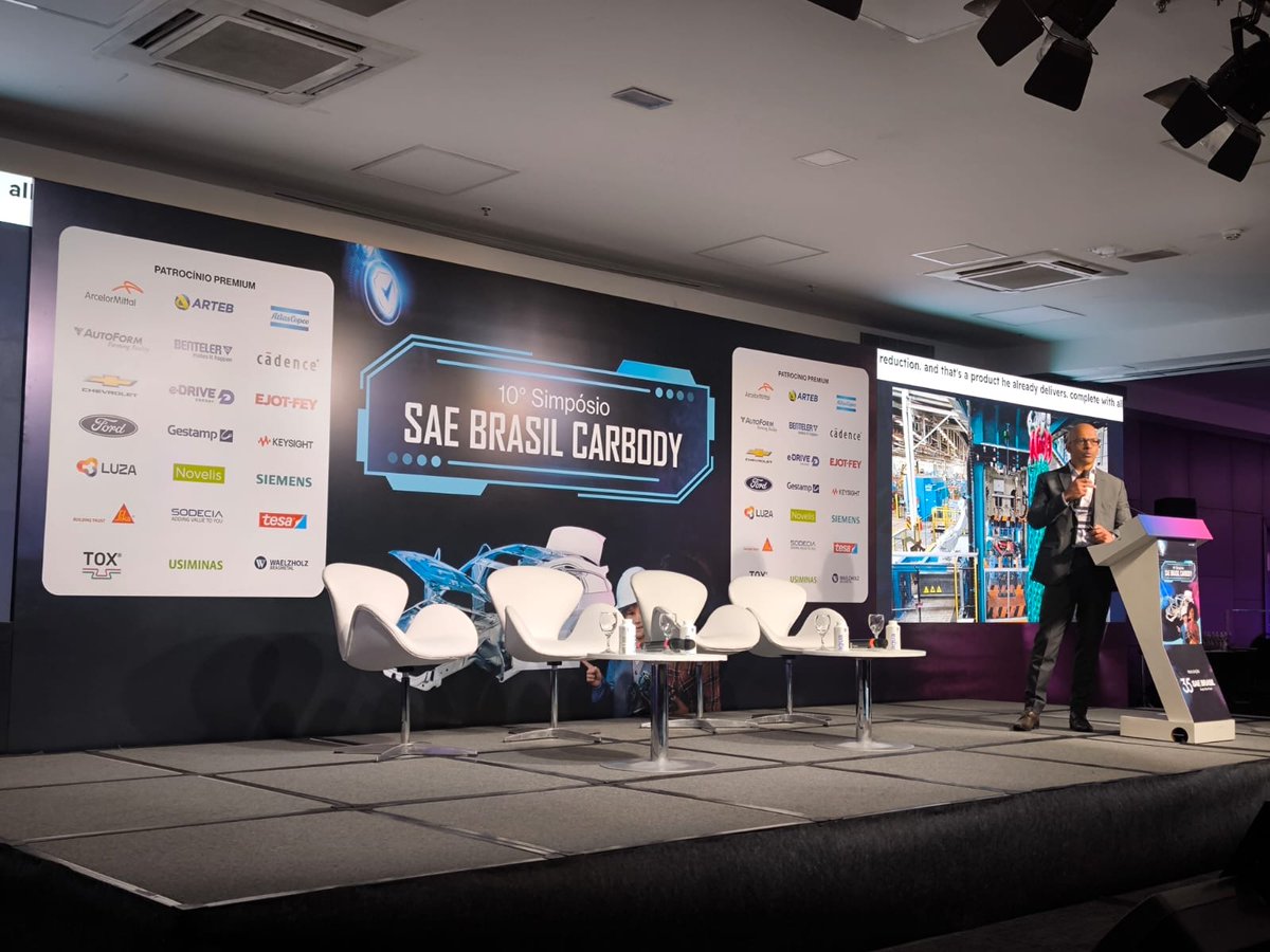 gestamp's tweet photo. Yesterday at SAE BRASIL Congress, we showcased our advanced blank joining technologies for the first time: Ges-Wire® and G-Weld.

These technologies have led to the introduction of the next generation of Ges-GigaStampings® products, one of our key solutions for BIW. https://t.co/rjWRQmRfII