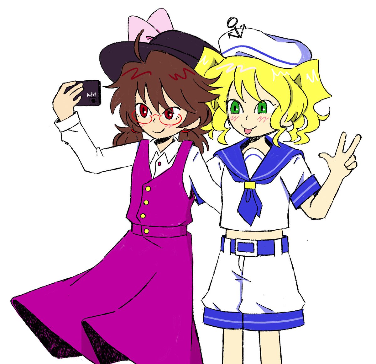 kofyFactorial's tweet photo. let's both be from the outside world and have doppelgangers from gensokyo #touhou https://t.co/wgfN1RHRGp
