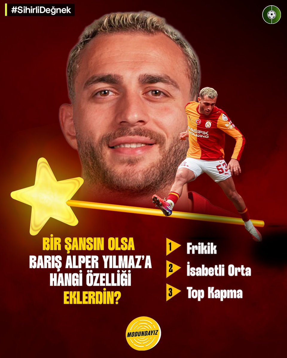 futbolarena's tweet photo. 🪄 Bir şansın olsa Barış Alper Yılmaz'a hangi özelliği eklerdin? 

#modundayız https://t.co/dUXReTvByg