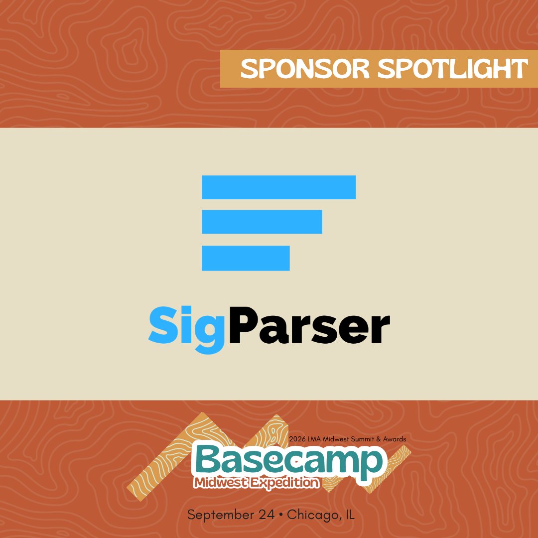 LMAMidwest's tweet photo. SigParser helps law firms turn email and calendar activity into relationship insights. Thank you to our Welcome Bag Sponsor and Silver Sponsor of the 2026 LMA Midwest Regional Summit!
 
Explore SigParser: https://t.co/tFiIzhtKJ9
 
#LMAMidwest #SigParser https://t.co/q0vuhO4sLN