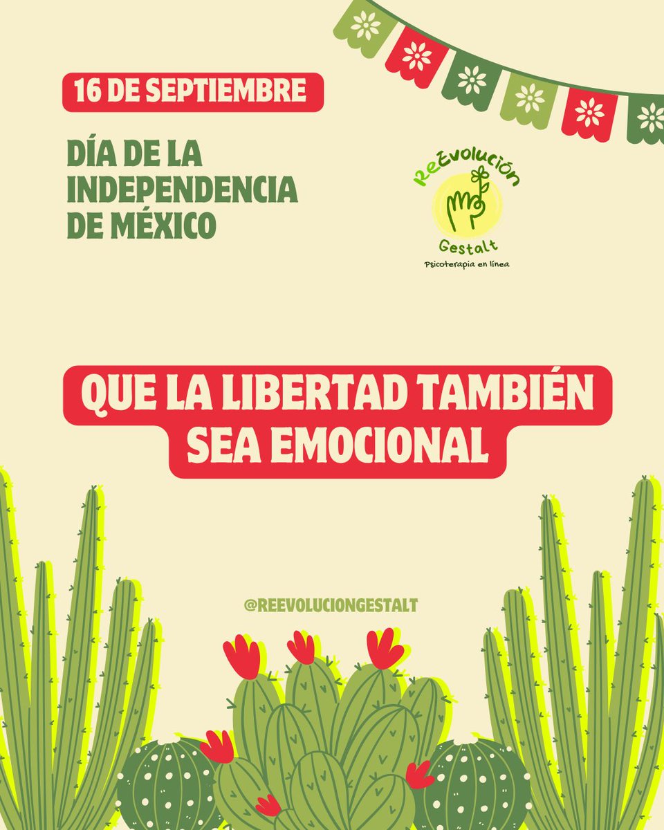 arseleon's tweet photo. 🇲🇽 Día de la Independencia de México
Hoy recordamos una palabra que tiene una historia enorme: libertad.
Y quizá también podamos preguntarnos por nuestra propia libertad.
Porque independizarnos emocionalmente no significa dejar de necesitar a los demás, alejarnos de quienes amamo https://t.co/wNo4Qen038