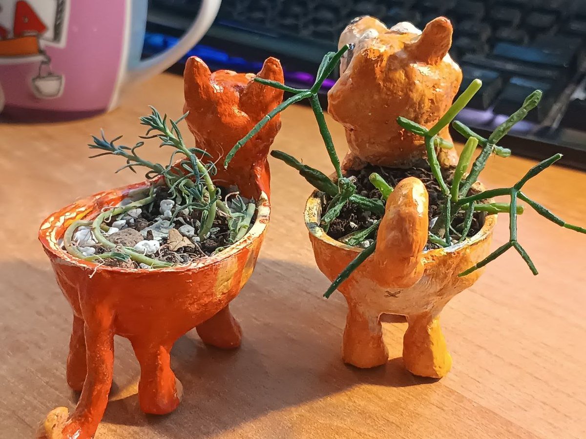 flovgovno's tweet photo. Shiba-inu and rusty cat!

Plants are succulents, which are Hatiora and Senecio

Polymer clay

#dog #cat #handmade #plants #craft #acrylic https://t.co/fhcI1lQUgD