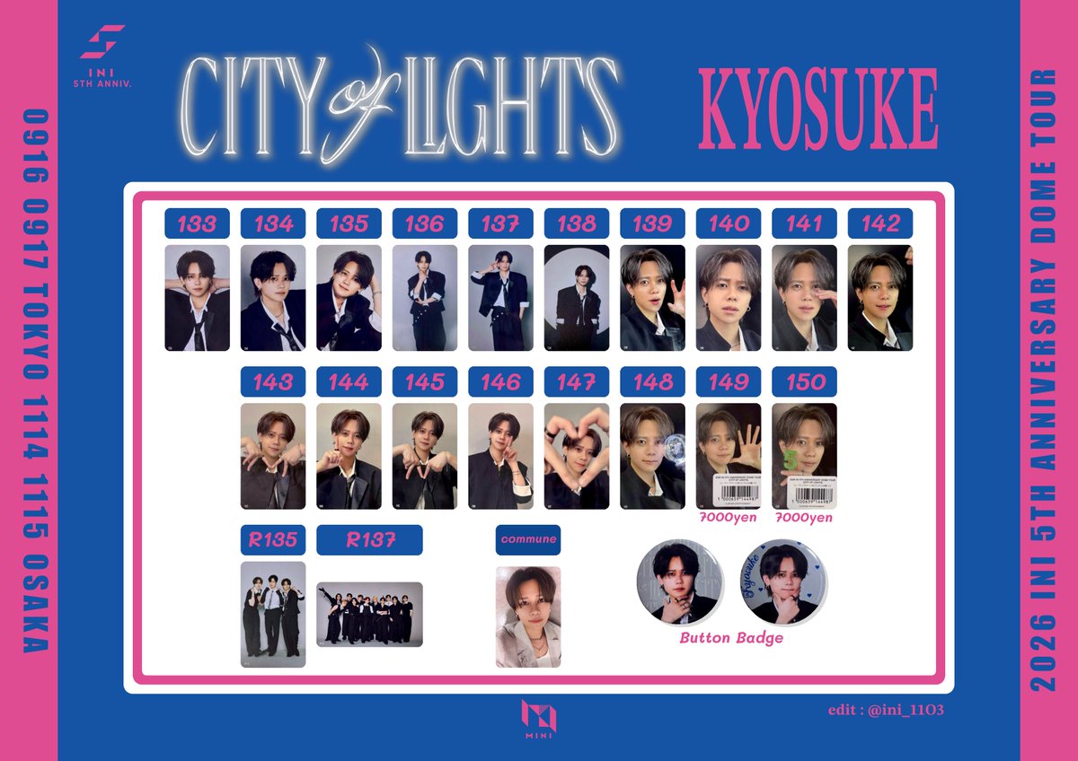 ini_11O3's tweet photo. ⌗🔖ˎˊ˗ 

𝟮𝟬𝟮𝟲 𝗜𝗡𝗜 𝟱𝗧𝗛 𝗔𝗡𝗡𝗜𝗩𝗘𝗥𝗦𝗔𝗥𝗬 𝗗𝗢𝗠𝗘 𝗧𝗢𝗨𝗥
〖 𝗖𝗜𝗧𝗬 𝗢𝗙 𝗟𝗜𝗚𝗛𝗧𝗦 〗

🆕𝗦𝗼𝗹𝗼 𝘃𝗲𝗿.

#田島将吾 🤓 #西洸人 👾
#藤牧京介 🐶 #松田迅 😎

保存、使用の際は ↻ or ♡
押していただけると嬉しいです🫧

#INI #INI交換 #INI一覧
#INI_CITYOFLIGHTS https://t.co/scS2WsZfVd