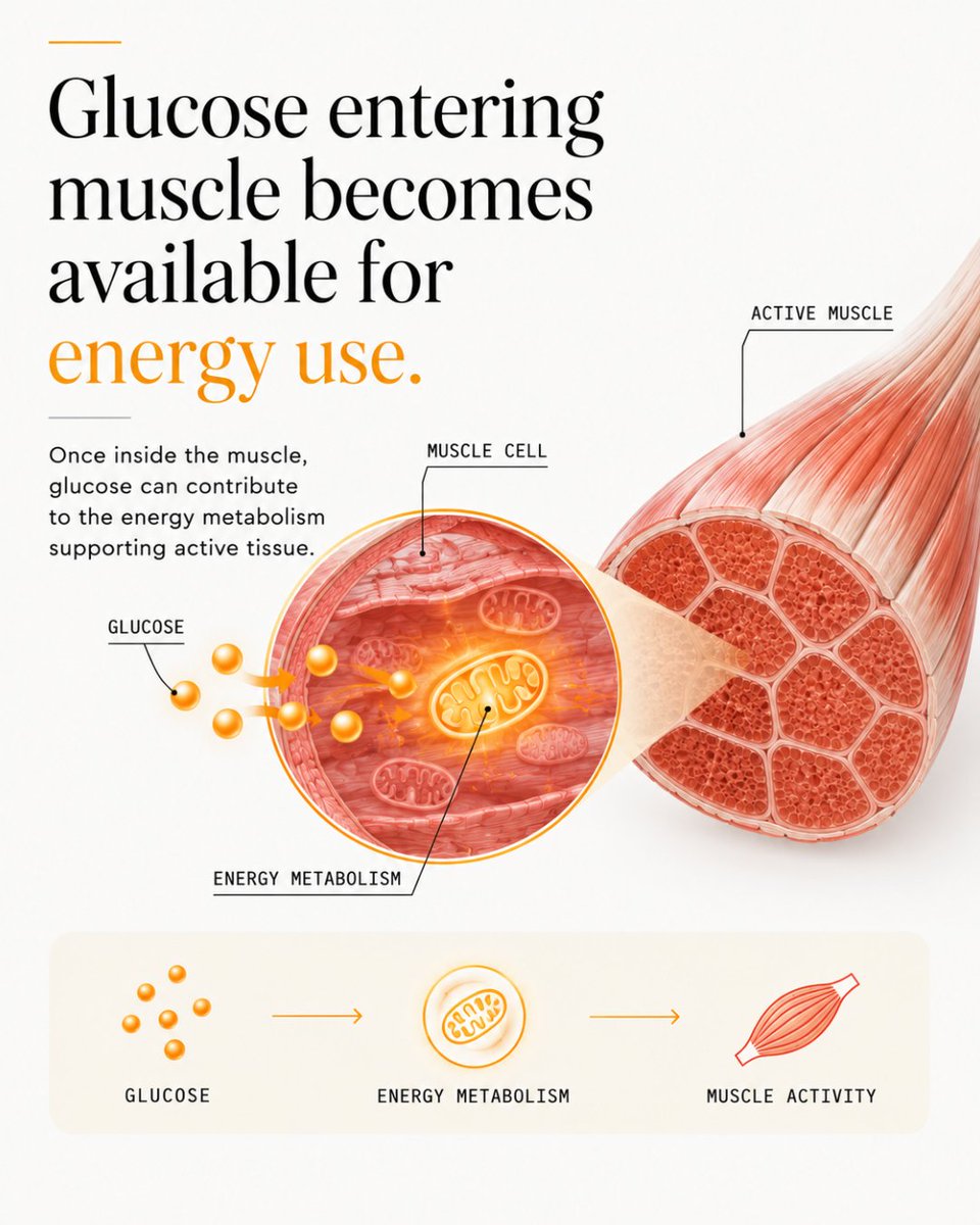 OmniaHealthS's tweet photo. 4/5 

Increased muscle glucose uptake does not guarantee a fall in blood glucose during exercise.

The overall response also depends on glucose released by the liver and the intensity and duration of activity. https://t.co/dYWjdsOqNp