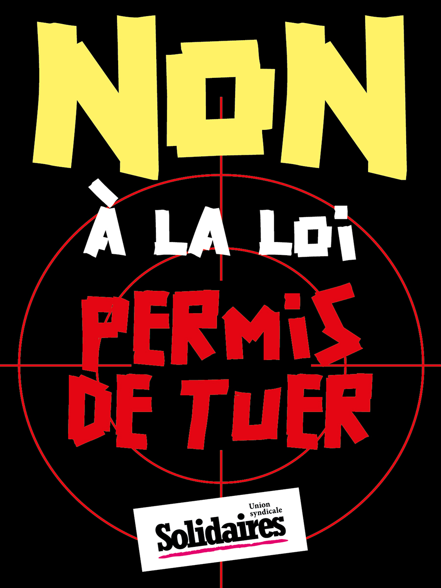 SolidairesParis's tweet photo. 📢  Non à la loi permis de tuer ! Le 20 septembre toutes et tous dans la rue !
Cet automne, le Sénat est appelé à se prononcer sur la proposition de loi conférant une présomption de légalité de tir aux forces de l’ordre
📍 Manifestation - 20 septembre à 14h place de la République https://t.co/A3qZ01WUfv