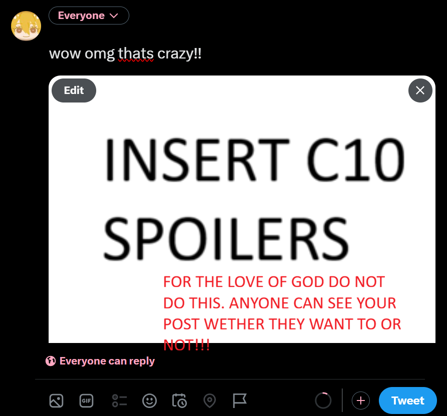 squiddyswimming's tweet photo. #limbuscomapny since canto 10 is coming soon, i would like to remind everyone to please tag spoilers correctly! please consider that not everyone can play the canto right after it releases! here is a quick example of what to do and what not to do when posting about canto 10! https://t.co/igjP0GH0Xs