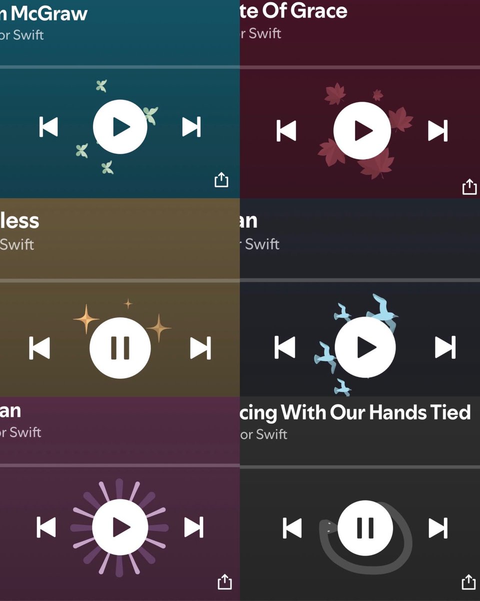 taylorswiftbr's tweet photo. As animações temáticas das eras de Taylor Swift estão DE VOLTA para o player do Spotify! ✨ https://t.co/A30SPfYoka