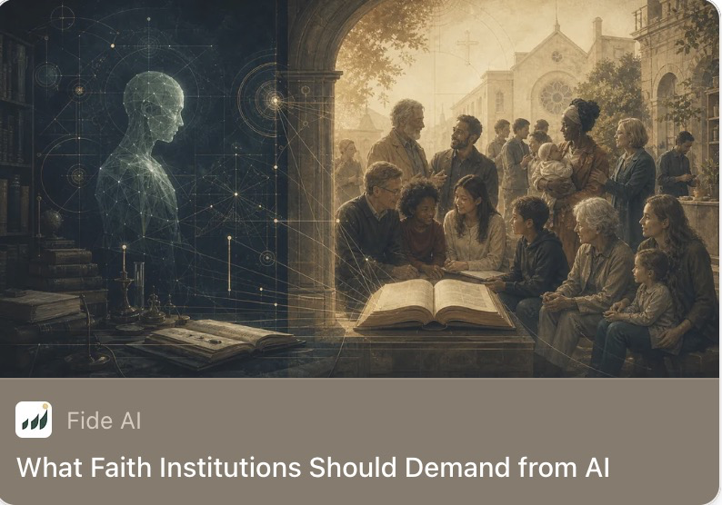 FideAILabs's tweet photo. What should people of faith demand from AI?

Whose teachings does it represent? When should it involve a person? Who can correct it when it gets something wrong?

We offer six questions communities can bring to AI providers to make AI more trustworthy:

https://t.co/u7WnlH5Ako https://t.co/zfJhCOSK3y