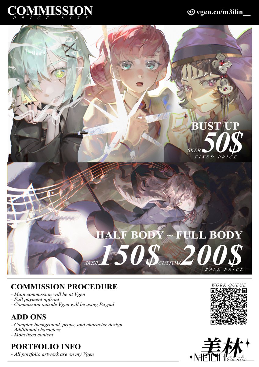 m3ilin__'s tweet photo. Commission open on VGen  Available for:
- Bust Up Skeb
- Halfbody ~ Fullbody Illustration Skeb/Custom

Likes &amp; RTs are appreciated, thank you~! #VgenComm #vgen #commission #commissionopen

▼ details + link in reply ▼ https://t.co/ioXTz9tegy