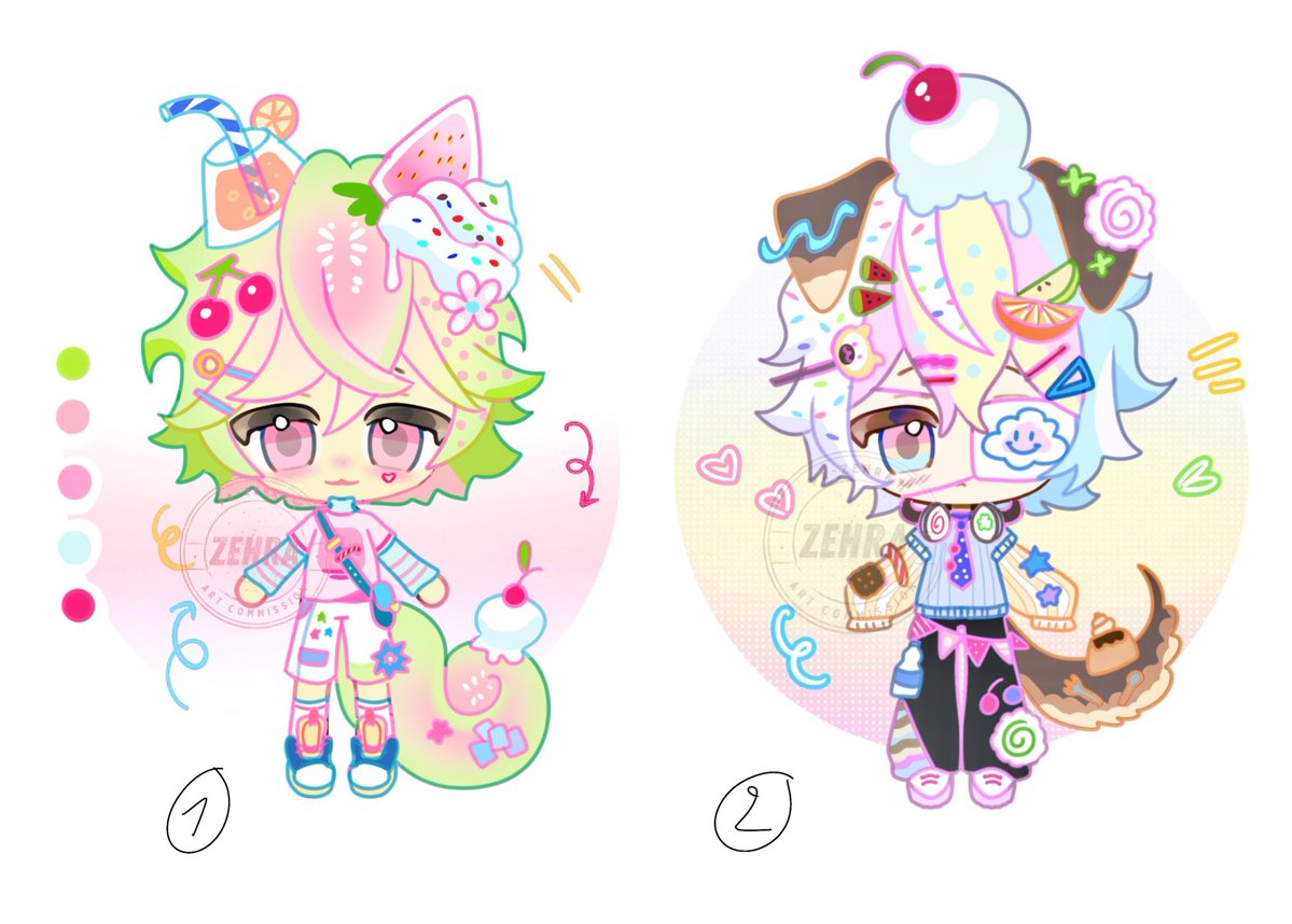 Zehra_2311's tweet photo. ♥𝐀𝐃𝐎𝐏𝐓𝐀𝐁𝐋𝐄♥
🧁🍒🍧🍭
❥Price:
⤷#1: $22
⤷#2: $25
❥Commercial use + $10
✨Comment, Buy on VGen or DM to claim!
#adopt #adoptable #OC #characterdesign #artmoots #VGen #dessert https://t.co/kRSfqusMDs