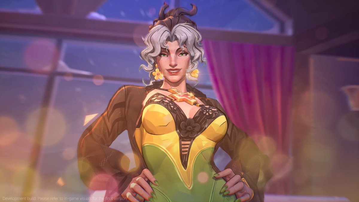 mmmmmmmmiller's tweet photo. ‼️ PAJAMA PARTY ROGUE SCREENSHOTS

Here's a collection of 4K screenshots showcasing the new "Slumber Sugah" legendary Rogue costume, available as part of the Jeff's Dream Eater Event Pass coming to #MarvelRivals tomorrow, Thursday, September 17th at 5:00 AM EDT. https://t.co/1Ao1RDONeJ