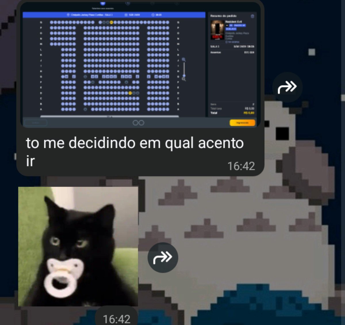 lope66712's tweet photo. Meu ex ficante descobriu que eu ia no cinema e me mandou isso (teve muito mais enredo), e no dia seguinte eu acordei BLOQUEADA e ele colocou aliança na bio do Instagram, alguém fecha a porta do inferno da onde sai horrível gente assim pfvr https://t.co/kbJvJfGfT7