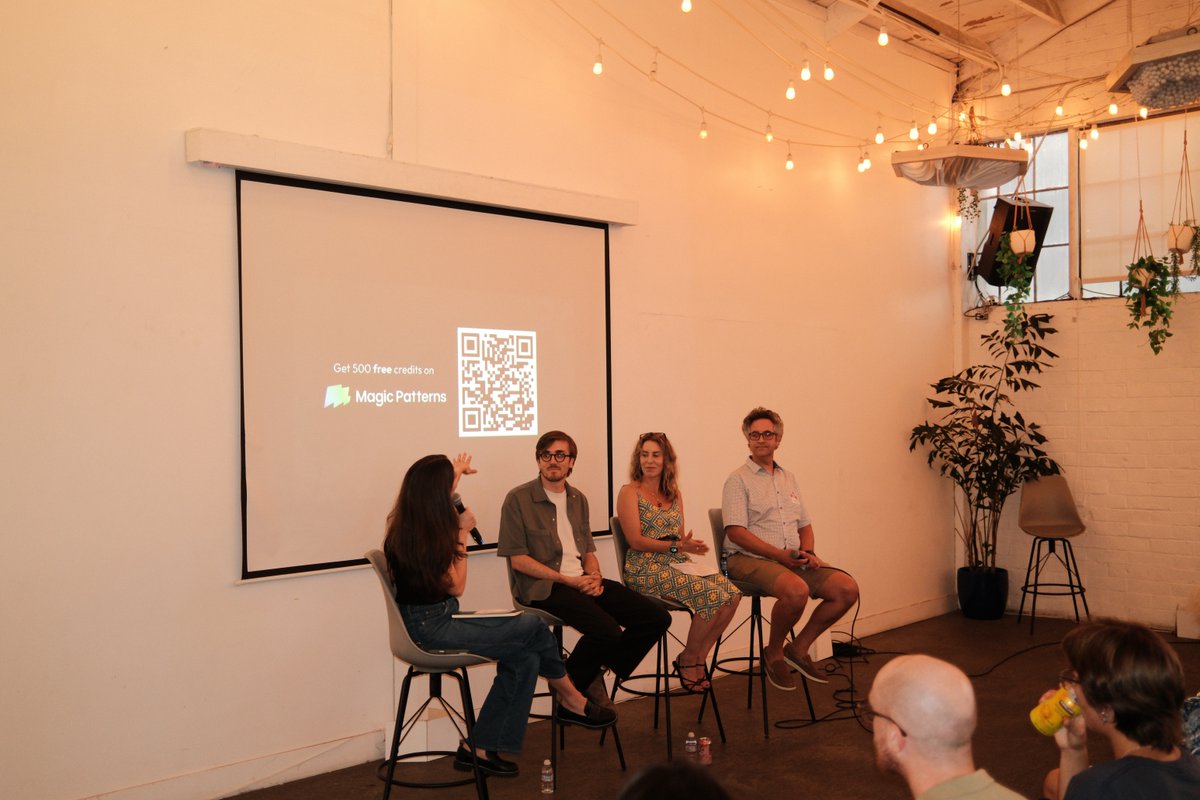 magicpatterns's tweet photo. We’re in town for San Diego Design Week!

We had a blast at @xdsandiego’s AI + prototyping event Monday night. Next up: our co-founder @alexdanilowicz joins the “Future of Product Design” panel at Valio Con later today and the "Systems, Prototypes, Patterns, and Products: Closing the Design-to-Dev Gap" panel at DDX on Thursday.

If you’re around this week, come say hi! 👋