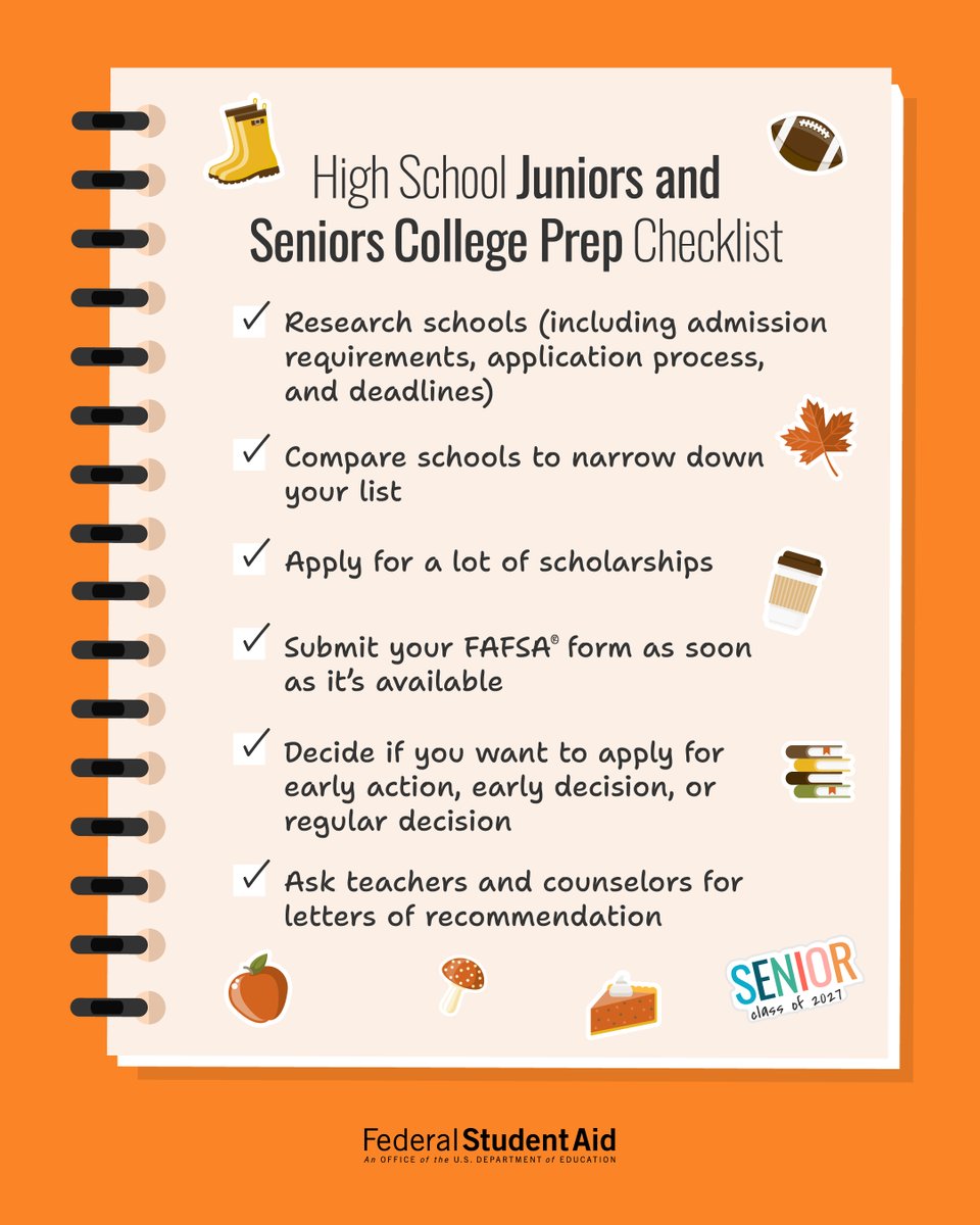 FAFSA's tweet photo. The school year can go by in a flash! 🎓 Be prepared for what comes after graduation by tackling these tasks. https://t.co/fnJkF8BQe6