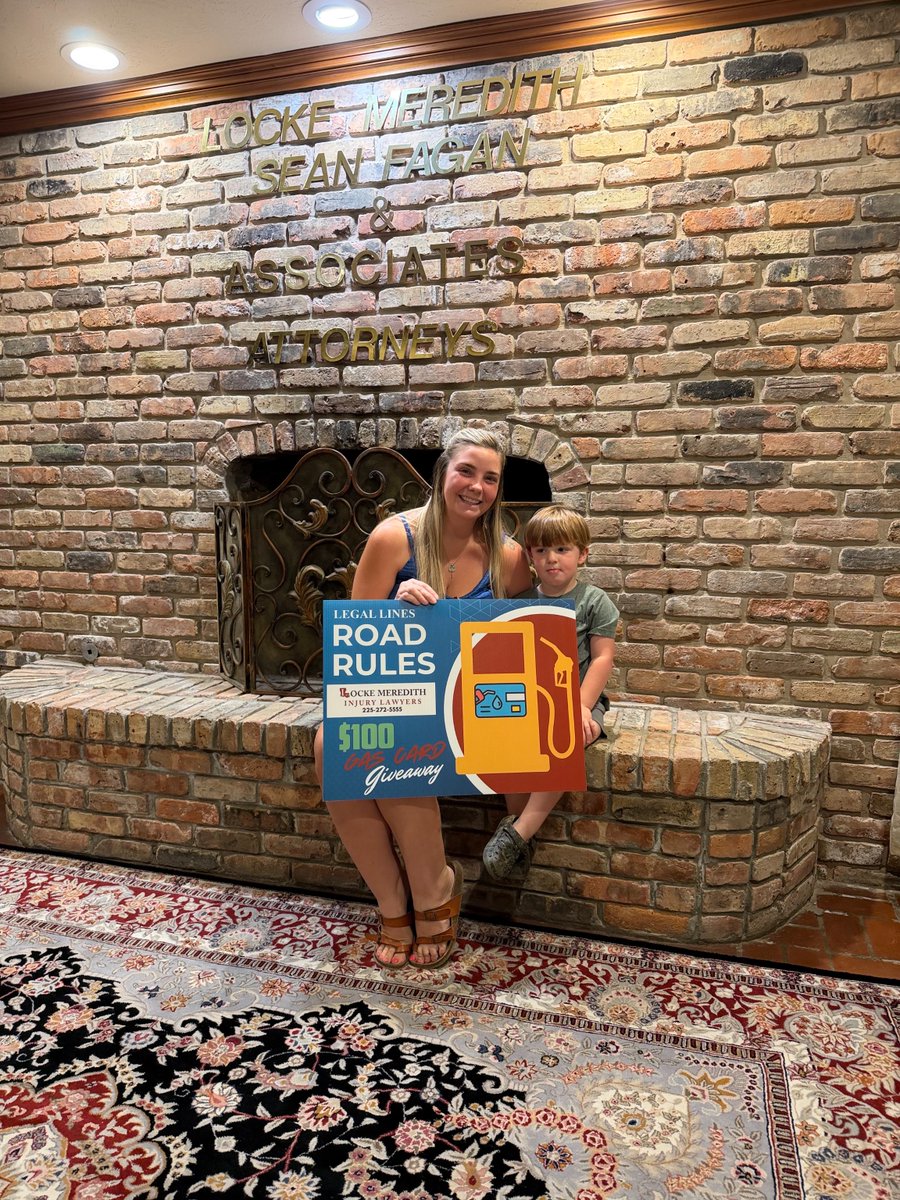 LockeMeredith's tweet photo. Congratulations to Shelby, one of the winners of our Legal Lines: Road Rules $100 Gas Card Giveaway! ⛽

Locke Meredith has partnered with Eagle 98.1. Listen daily for legal tips and your chance to win a $100 gas card! https://t.co/gD3sw42ueM