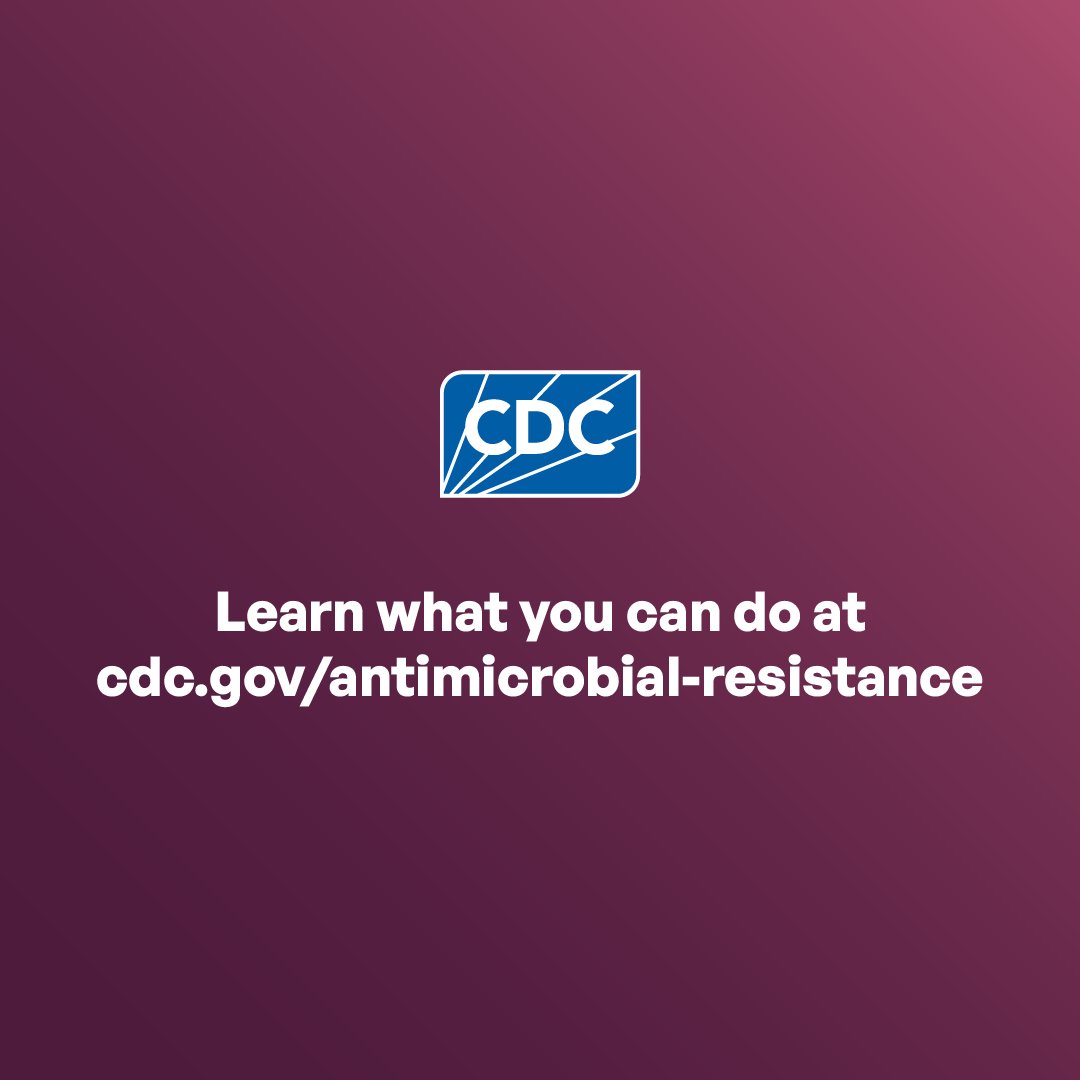 CDC logo above text directing to cdc.gov/antimicrobial-resistance for learning about antimicrobial resistance.