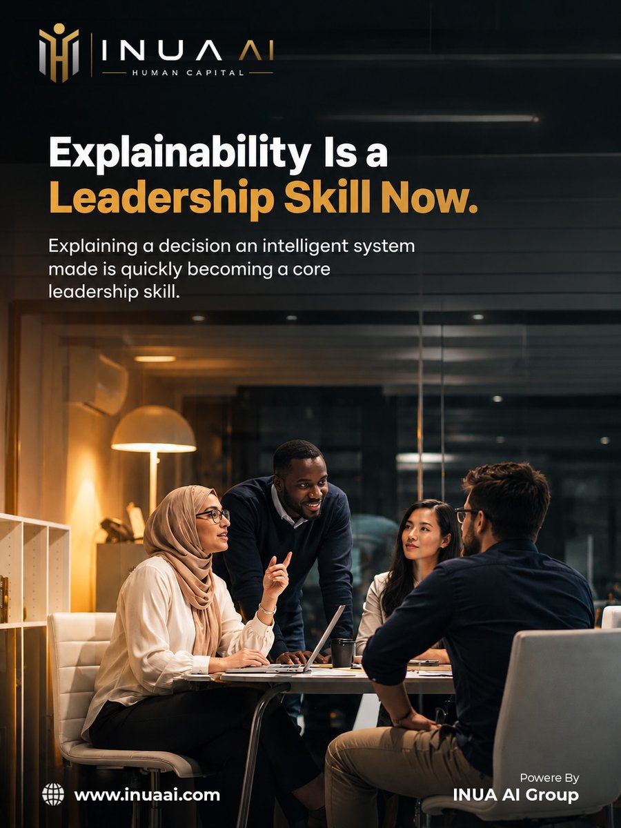 INUAAIHC's tweet photo. Explainability is not compliance paperwork anymore. It is a leadership skill. INUA AI Human Capital builds it deliberately.

#INUAAIGroup #INUAHC #RealizePossibilities #HumanCentredIntelligence #ResponsibleAI #LeadershipDevelopment #AIGovernance https://t.co/eMzV0YHKYW
