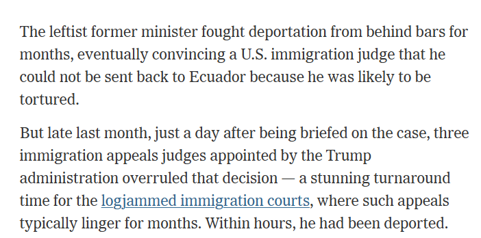 ReichlinMelnick's tweet photo. This is insane. DOJ officials who by law are required to exercise independent judgment appear to have been ordered to overturn torture protections granted to a political opponent of a Trump ally, with the deportation flight fueled up and ready for their preordained decision. https://t.co/SZt8TrpKit