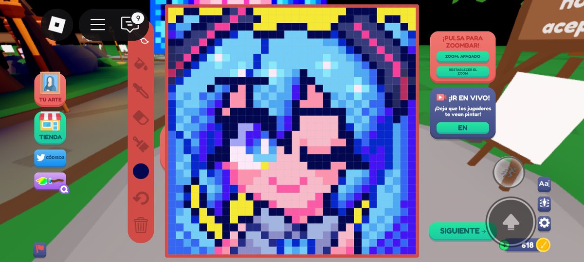 MichitoKunn's tweet photo. Drawings on the phone💜

#HatsuneMiku #robloxart #pixelart https://t.co/DhGSNP55Ad