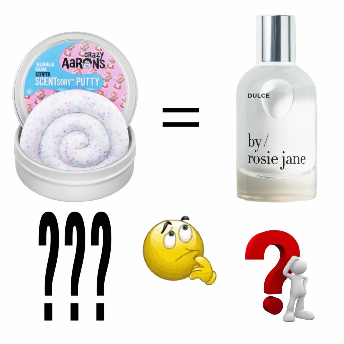 bigfeeelings's tweet photo. photo i just made to send to my husband confused why my perfume today smells like Crazy Aaron’s Gumballer Scentsory Putty https://t.co/c1VIEvX722
